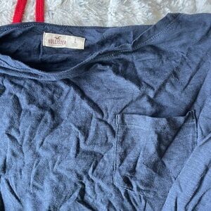 Navy blue long sleeve shirt with pocket